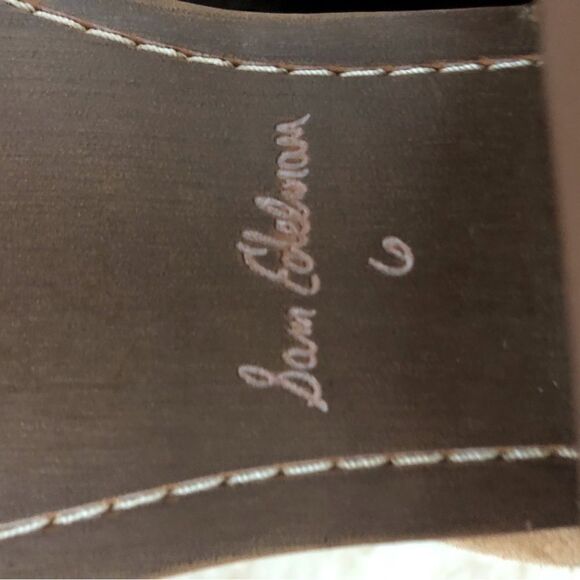 Sam Edelman Bellamie Leather Suede Western Style Ankle Boots Camel Size 6 - Picture 10 of 11